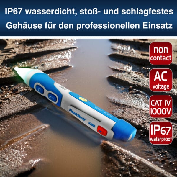 PeakTech® P 1032 AC voltage tester 12 - 1000 V AC with vibration - Image 6