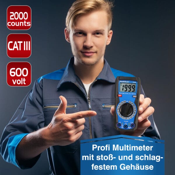 PeakTech® P 1040 TrueRMS Digital Multimeter 2000 Counts, Man. Range - Image 4