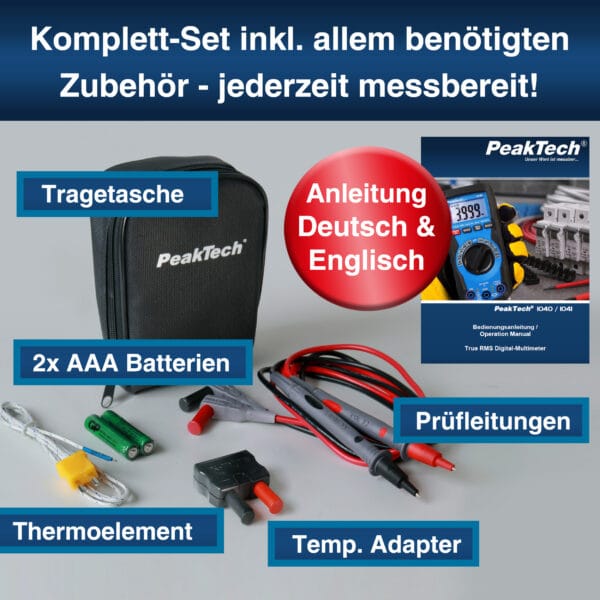 PeakTech® P 1041 TrueRMS Digital Multimeter 4000 Counts, Auto.Range - Image 7
