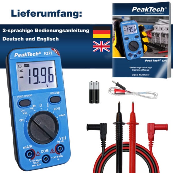 PeakTech® P 1071 600V AC/DC Multimeter with NCV & Live-Test - Image 7