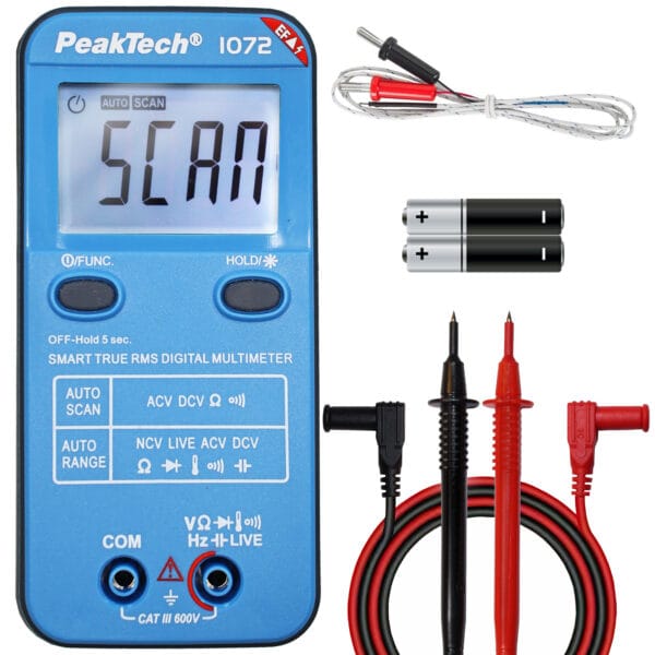 PeakTech® P 1072 600V AC/DC smart multimeter with NCV & Live-test - Image 2