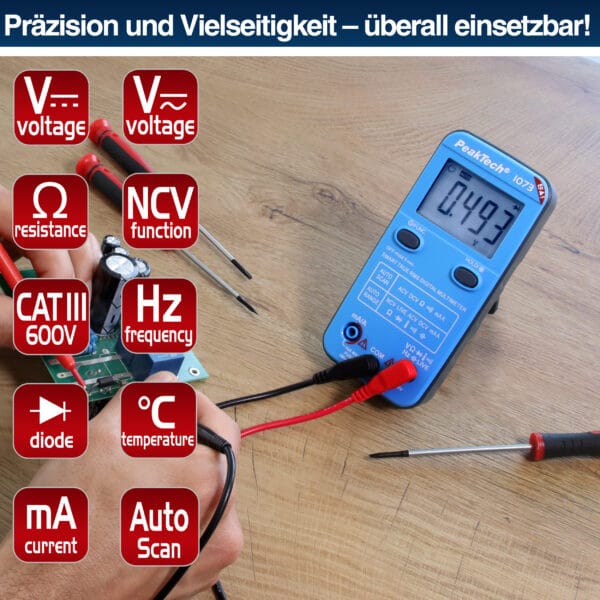 PeakTech® P 1073 600V AC/DC Smart-Multimeter with NCV & Live-Test - Image 6