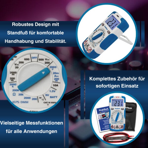PeakTech® P 1075 600V AC / DC digital multimeter ~ 2000 digit LCD - Image 6