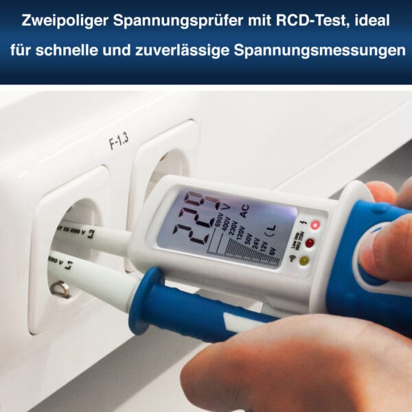 PeakTech® P 1090 AC/DC Voltage Tester with RCD-Test and LCD-display - Image 4