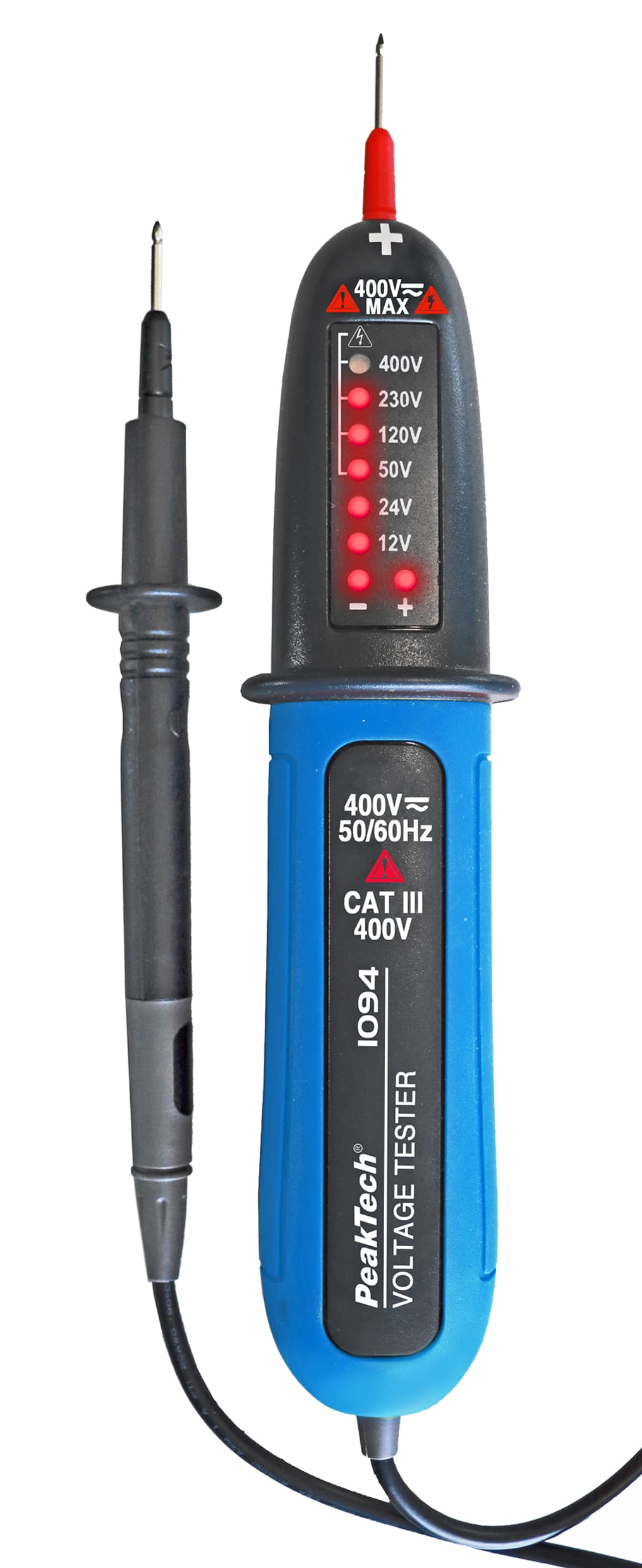 PeakTech® P 1094 12 ... 400V AC/DC - Voltage Tester with LED-Display