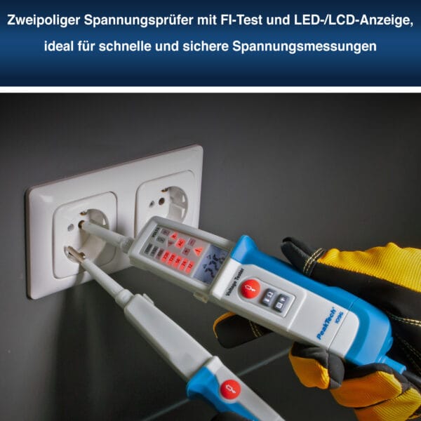PeakTech® P 1096 AC/DC voltage tester with RCD-test & dual display - Image 4