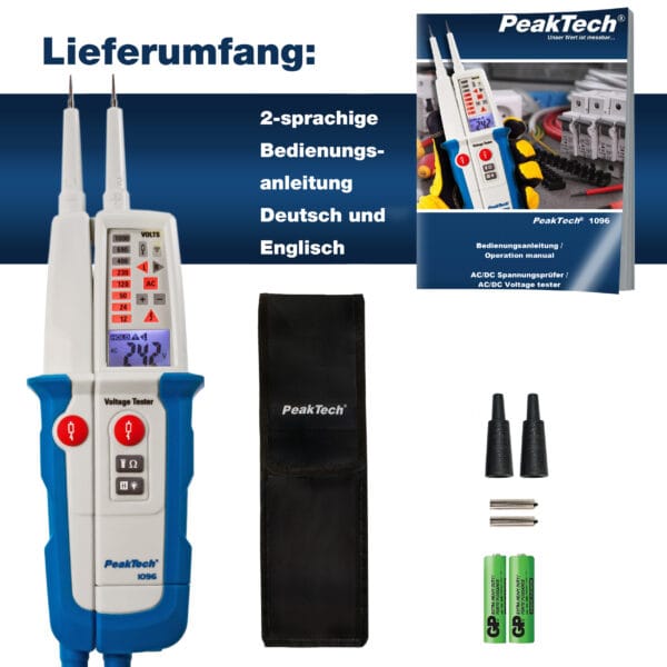 PeakTech® P 1096 AC/DC voltage tester with RCD-test & dual display - Image 6