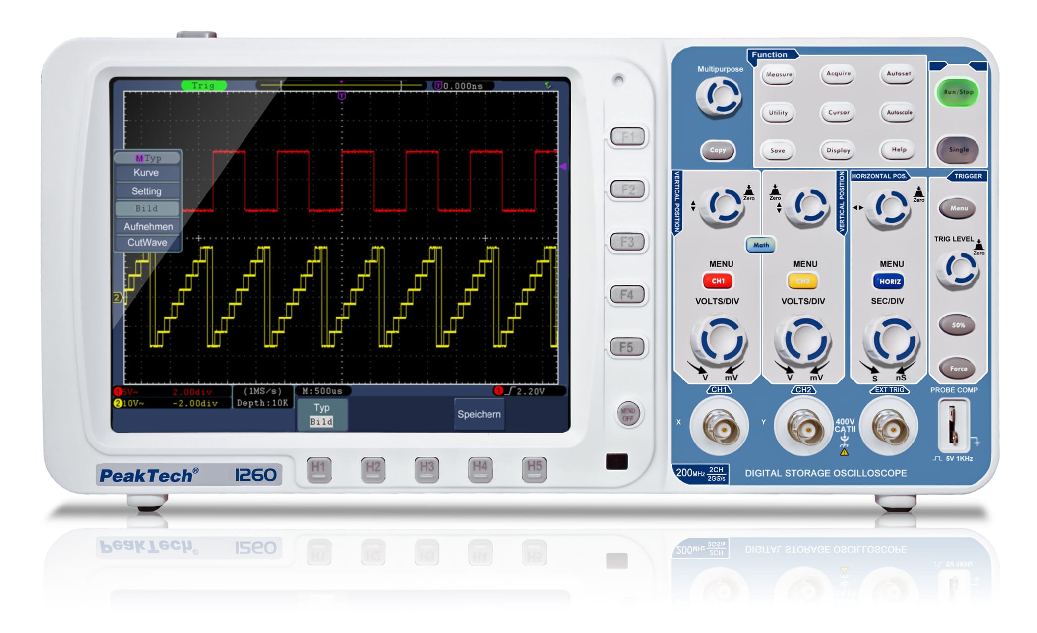 PeakTech® P 1260 200 MHz/2CH