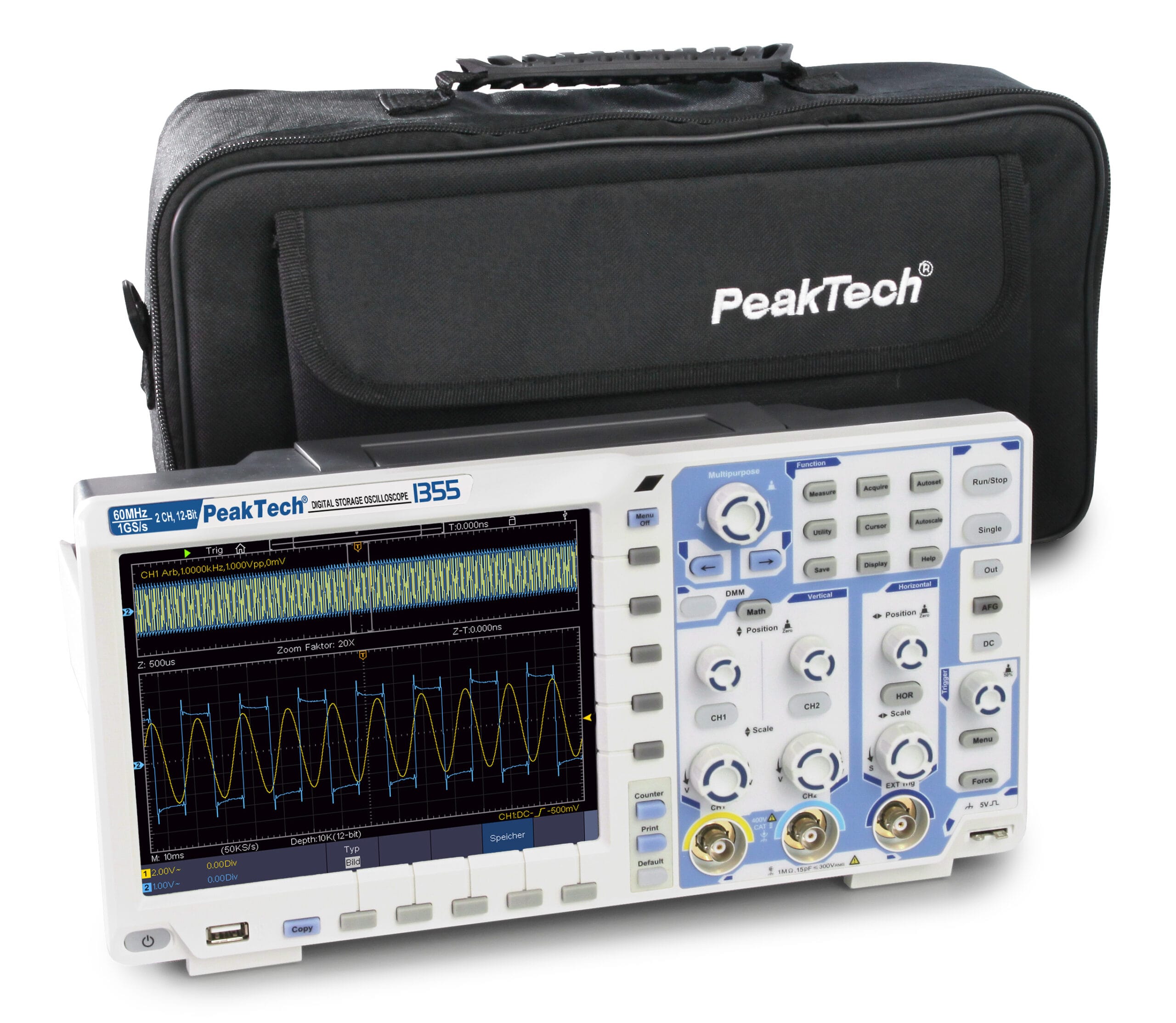 1 GS / s touchscreen oscilloscope