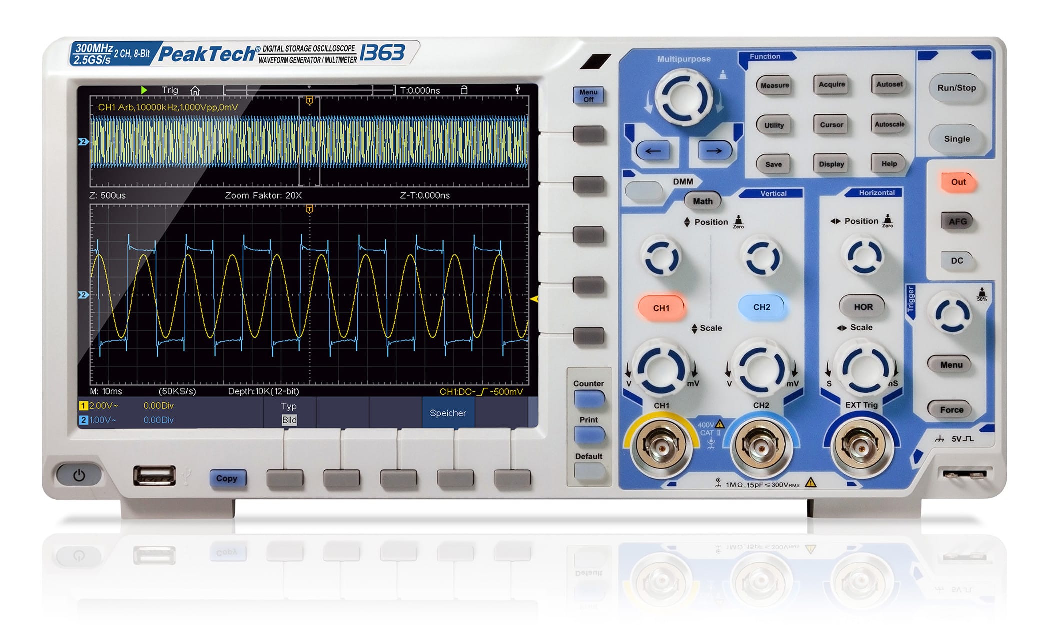 PeakTech® P 1363 300 MHz / 2 CH