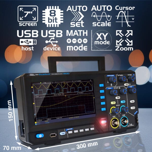 PeakTech® P 1401 10 MHz / 2CH, 100MS/s Digital storage oscilloscope - Image 5