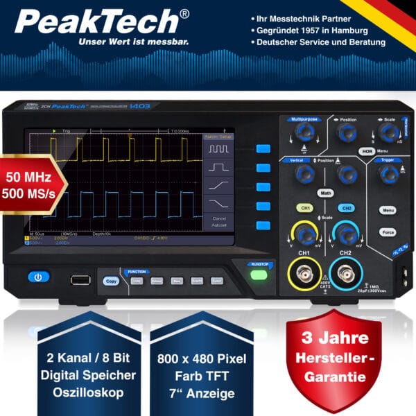 500MS/s Digital storage oscilloscope