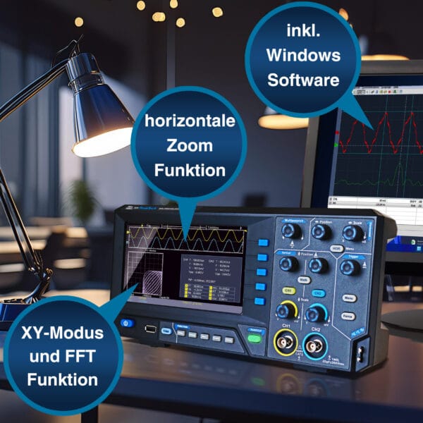 PeakTech® P 1403 50 MHz / 2CH, 500MS/s Digital storage oscilloscope - Image 3