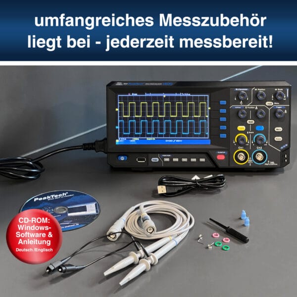 PeakTech® P 1403 50 MHz / 2CH, 500MS/s Digital storage oscilloscope - Image 6