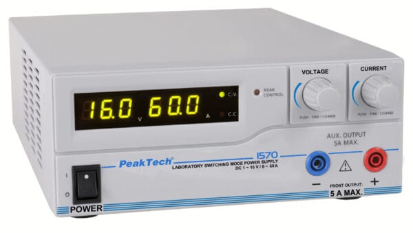 PeakTech® P 1570 Laboratory power supply DC 1 - 16V / 0 - 60A & USB - Image 3