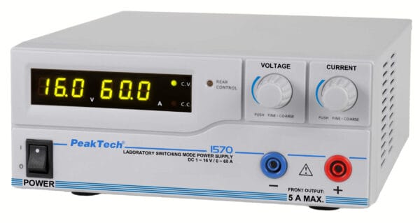 PeakTech® P 1570 Laboratory power supply DC 1 - 16V / 0 - 60A & USB - Image 2