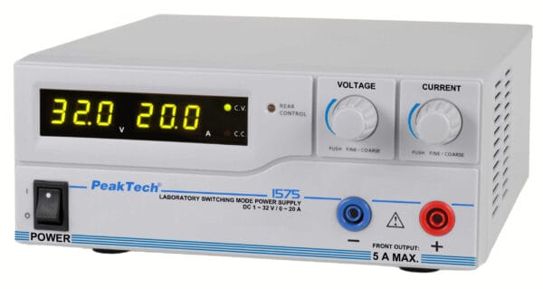PeakTech® P 1575 Laboratory power supply DC 1 - 32V / 0 - 20A & USB - Image 2