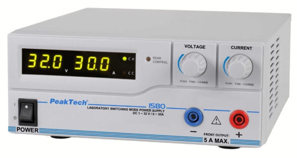 PeakTech® P 1580 Laboratory power supply DC 1 - 32V / 0 - 30A & USB - Image 3