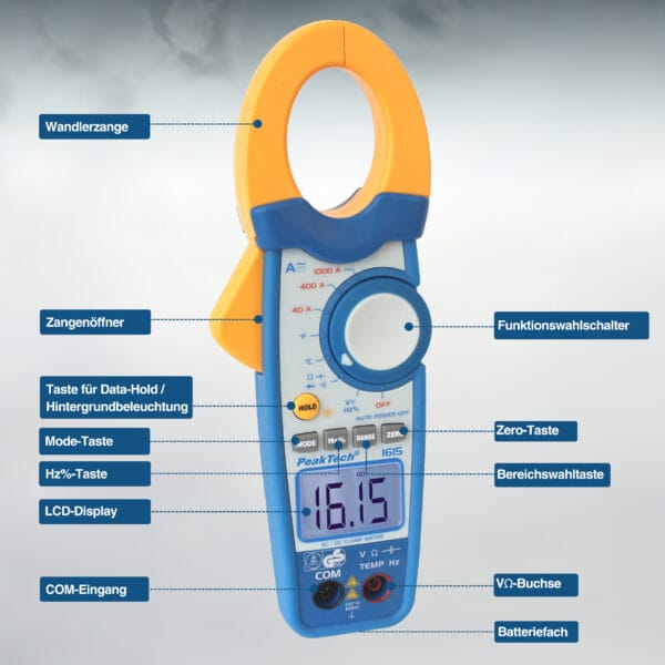 PeakTech® P 1615 Clamp meter 4,000 counts 1000 A AC/DC - Image 6