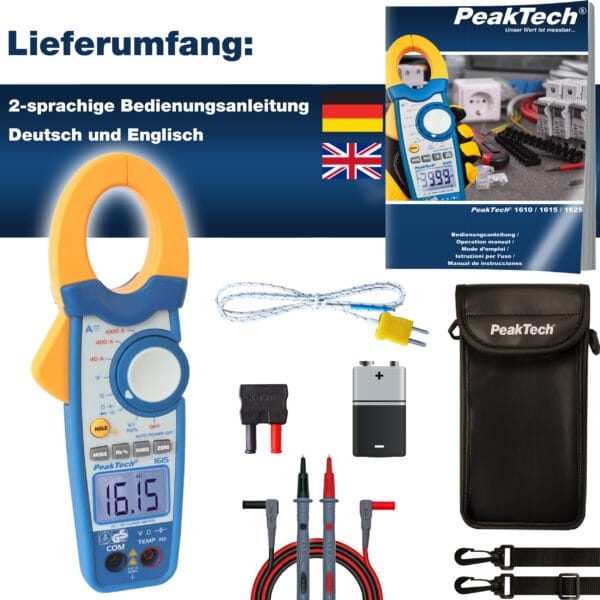 PeakTech® P 1615 Clamp meter 4,000 counts 1000 A AC/DC - Image 7