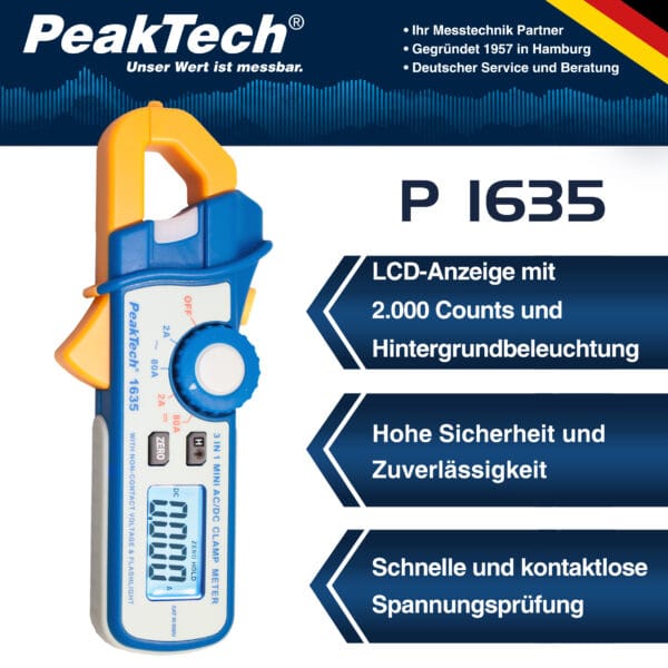 PeakTech® P 1635 Leakage current clamp 2/80 A AC/DC, 1mA resolution - Image 3