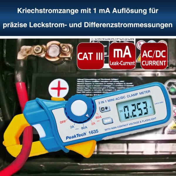 PeakTech® P 1635 Leakage current clamp 2/80 A AC/DC, 1mA resolution - Image 4
