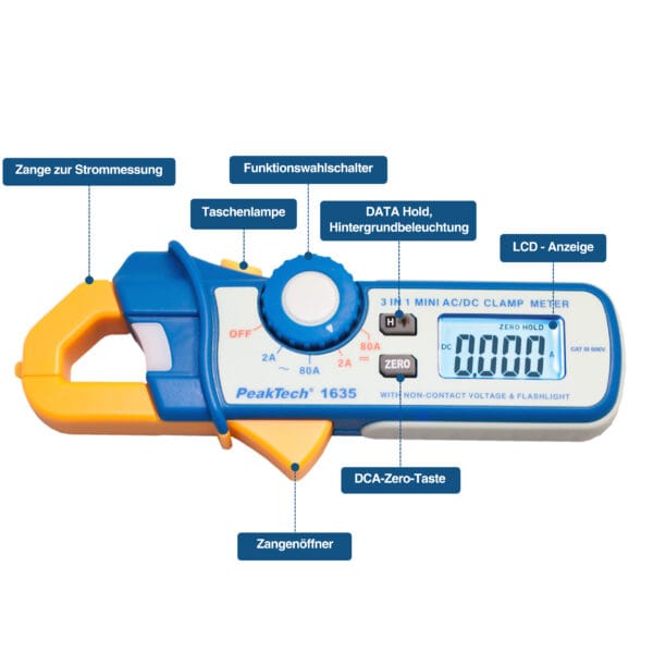 PeakTech® P 1635 Leakage current clamp 2/80 A AC/DC, 1mA resolution - Image 6