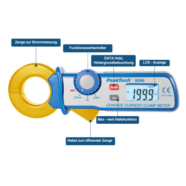 PeakTech® P 1636 Leakage current clamp with a resolution of 100 µA - Image 6