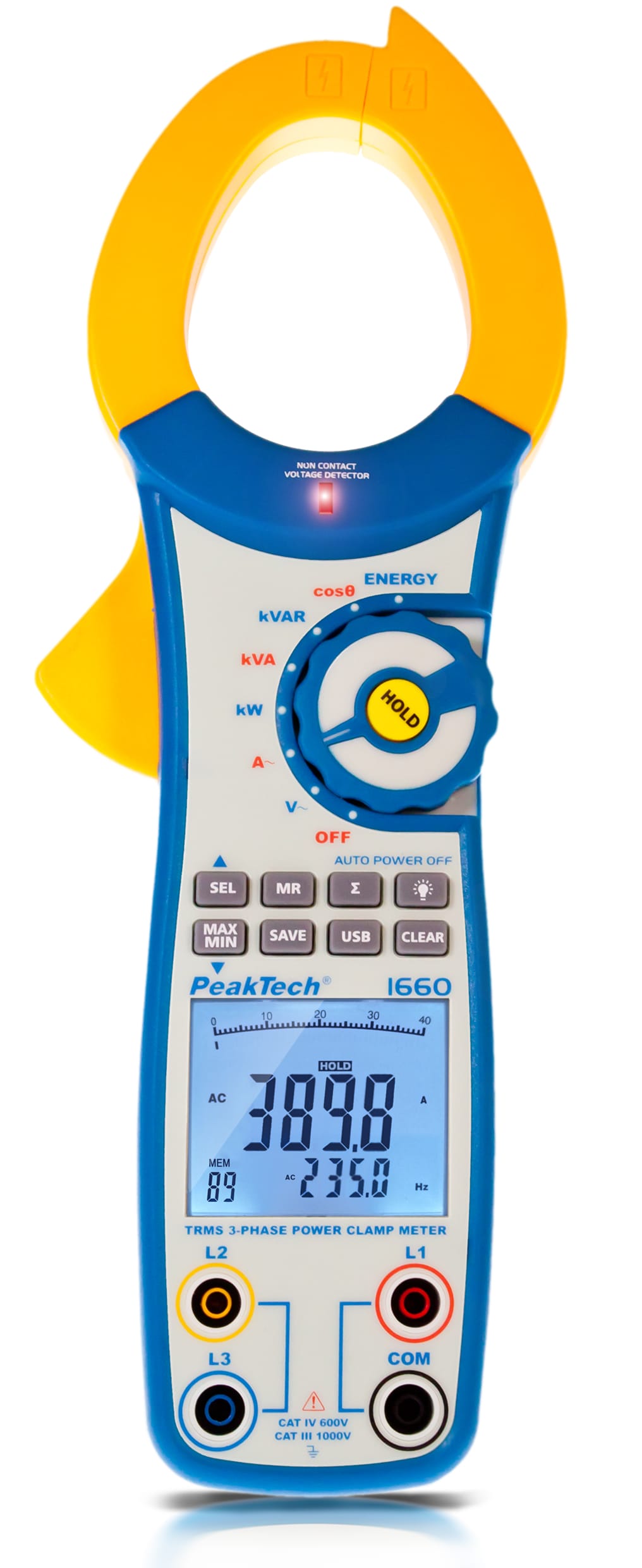 PeakTech® P 1660 TrueRMS power clamp meter 1000 A AC up to 750 kW