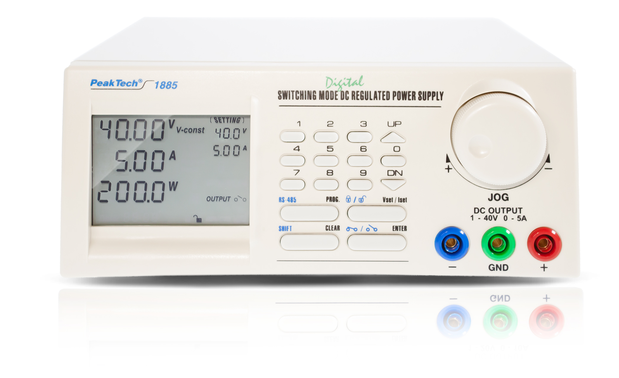 PeakTech® P 1885 Laboratory power supply DC 1 - 40V / 0 - 5A with USB