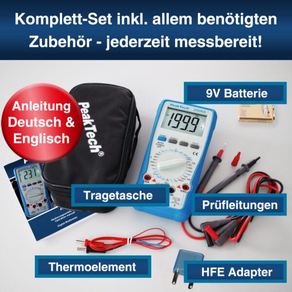PeakTech® P 2005 A 1000 V digital multimeter 2000 Counts, 10A AC/DC - Image 4