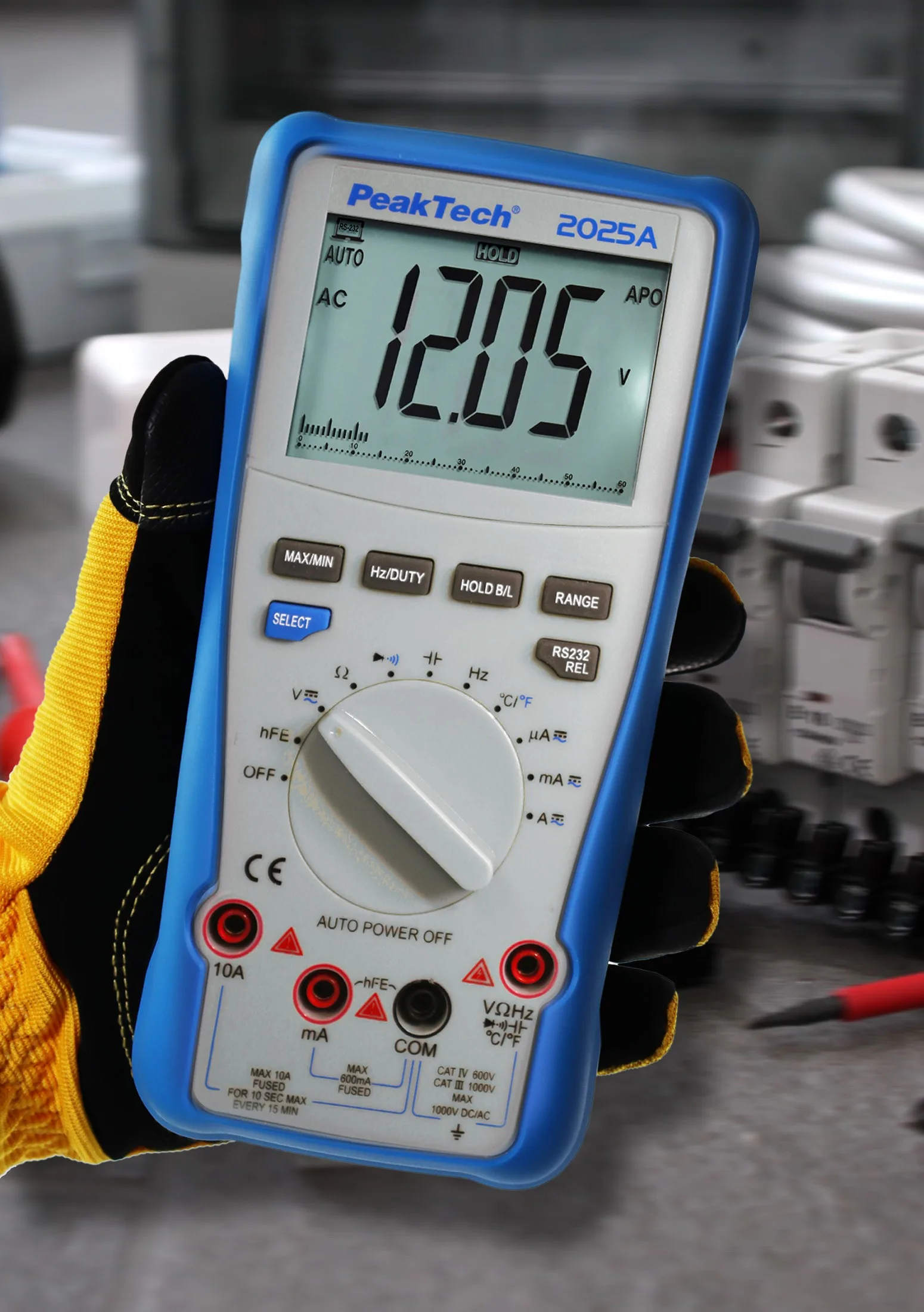 PeakTech® P 2025 A True RMS digital multimeter ~ 6.000 Counts ~ 1000V AC/DC ~ 10A AC/DC ~ USB - Image 2