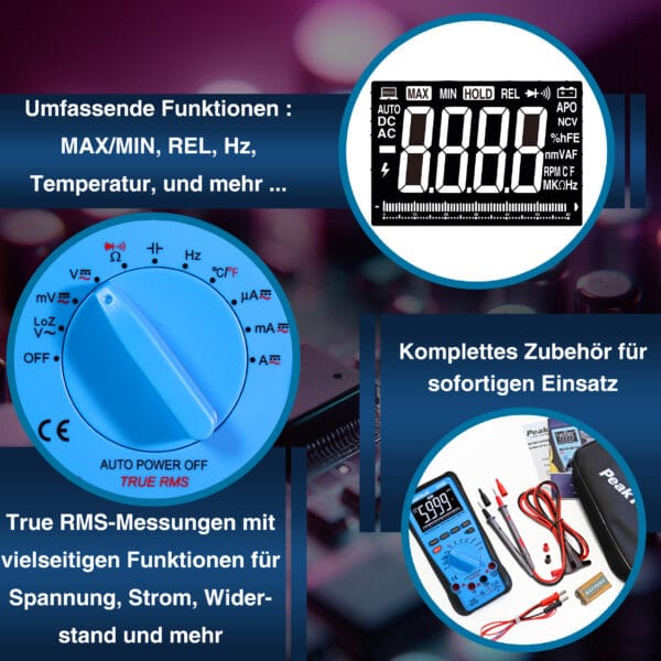 PeakTech® P 2030 True RMS 1000V Digital Multimeter 6000 Counts - Image 5