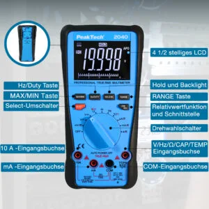 PeakTech® P 2040 True RMS 1000V Digitalmultimeter 20000 Counts, USB - Image 7
