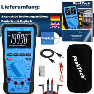 PeakTech® P 2040 True RMS 1000V Digitalmultimeter 20000 Counts, USB - Image 8