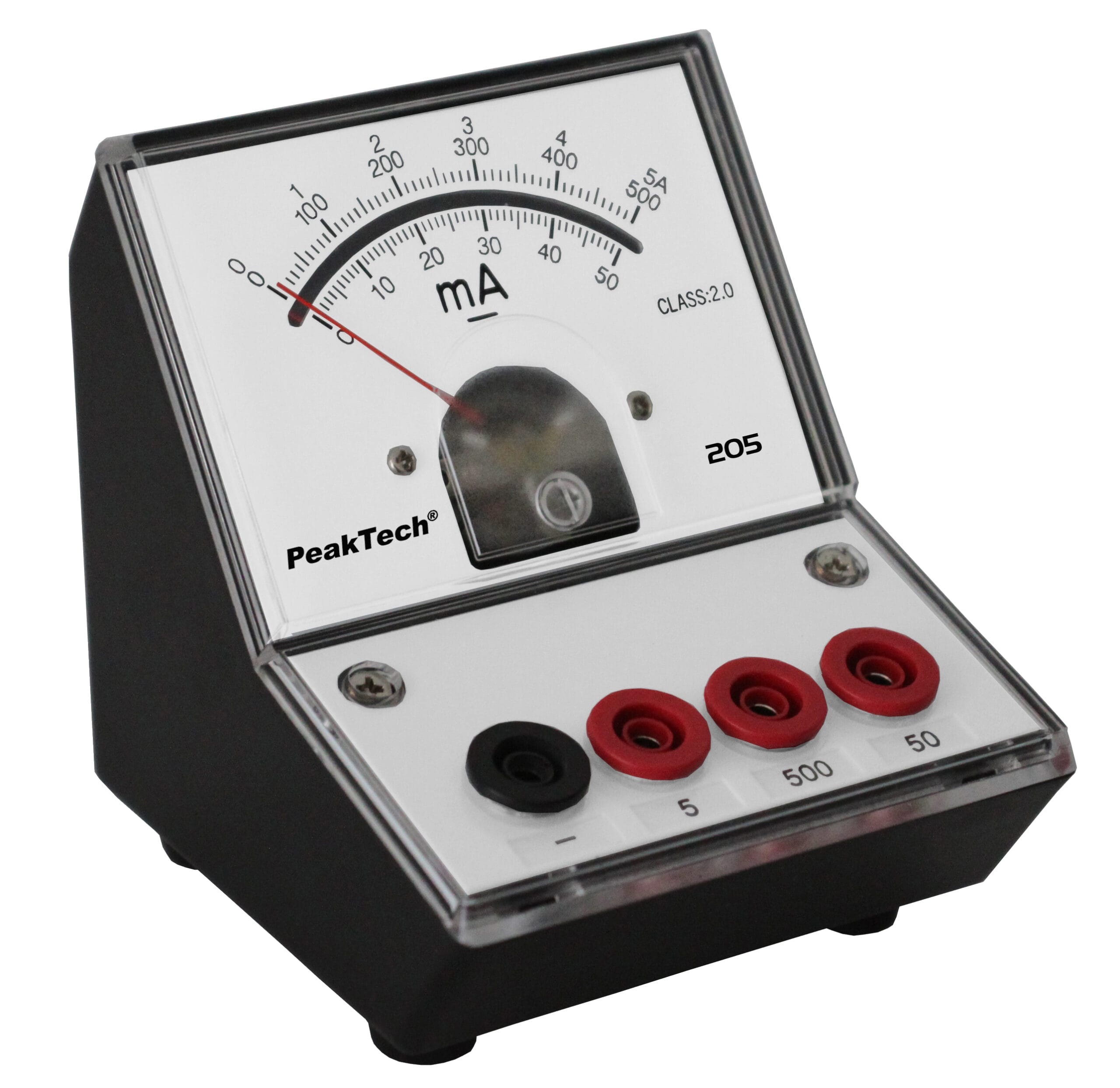 PeakTech® P 205-04 Analog amperemeter - 0 ... 50/500mA/5A DC