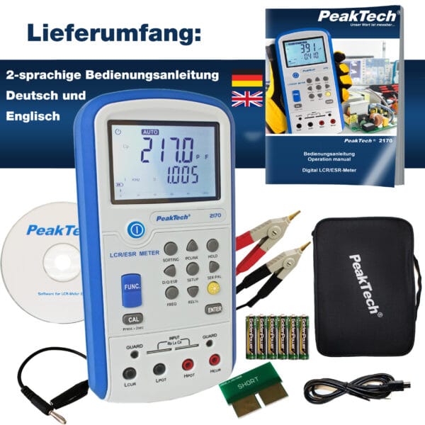 PeakTech® P 2170 LCR-/ESR-Meter, 100 Hz - 100 kHz, with USB - Image 8