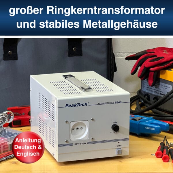 PeakTech® P 2240 Isolating transformer, 230 V, 500 W. - Image 6
