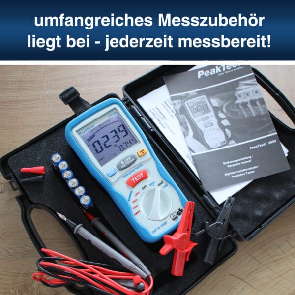 PeakTech® P 2695 Insulation tester 125/250/500/1000 V /4000 MΩ - Image 6