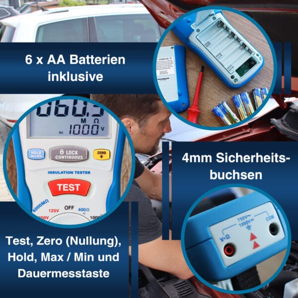 PeakTech® P 2695 Insulation tester 125/250/500/1000 V /4000 MΩ - Image 7