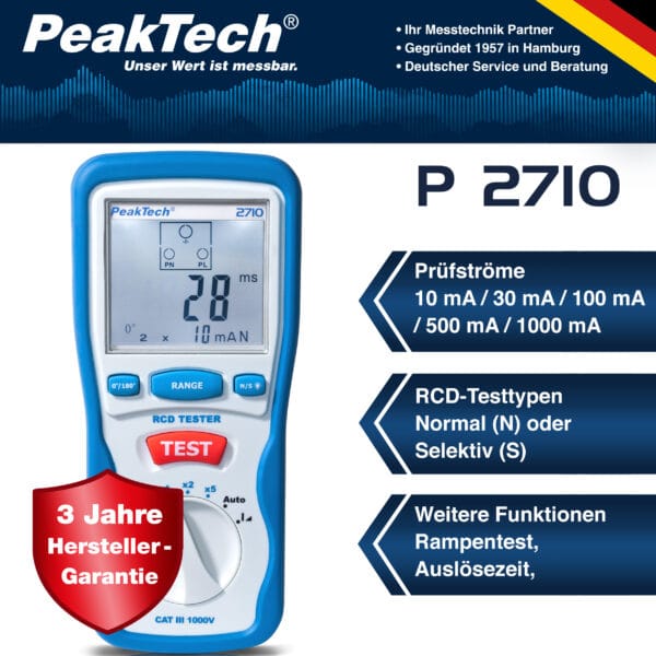 PeakTech® P 2710 Digital RCD tester - Image 2