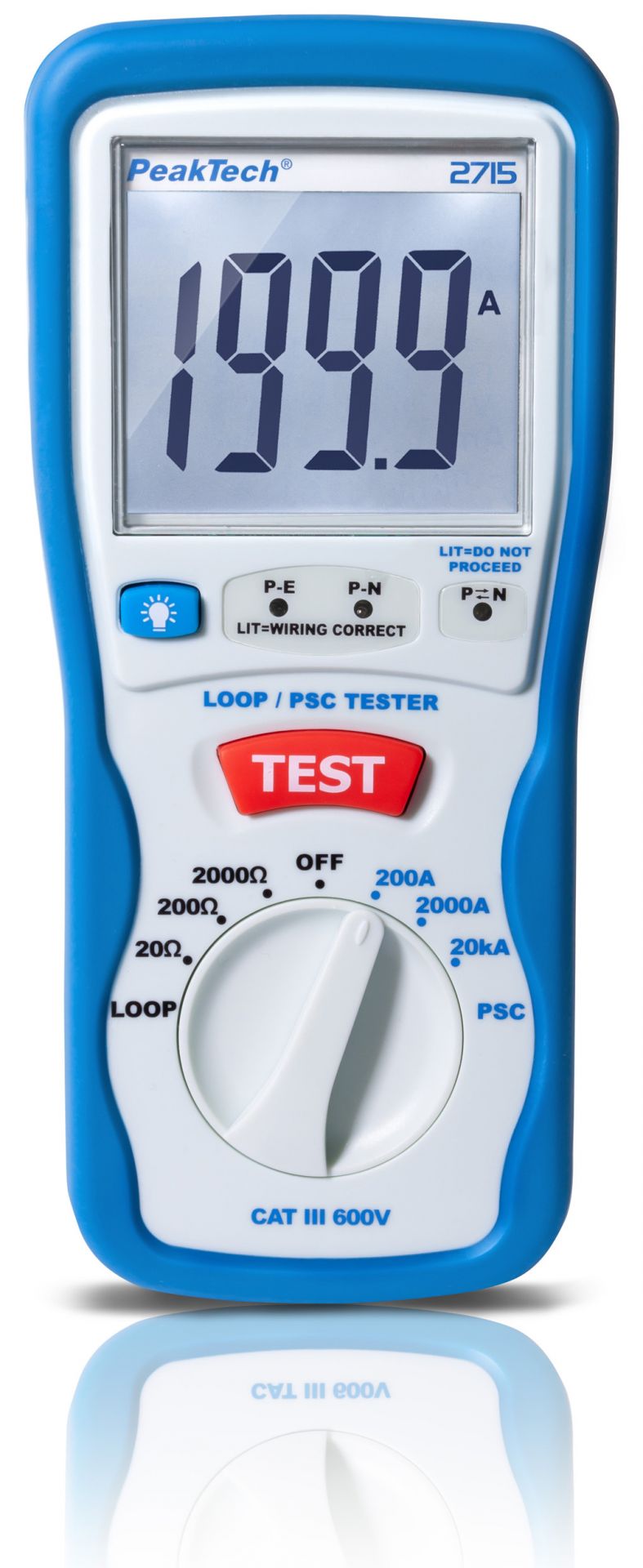 PeakTech® P 2715 Digital LOOP / PSC loop impedance tester