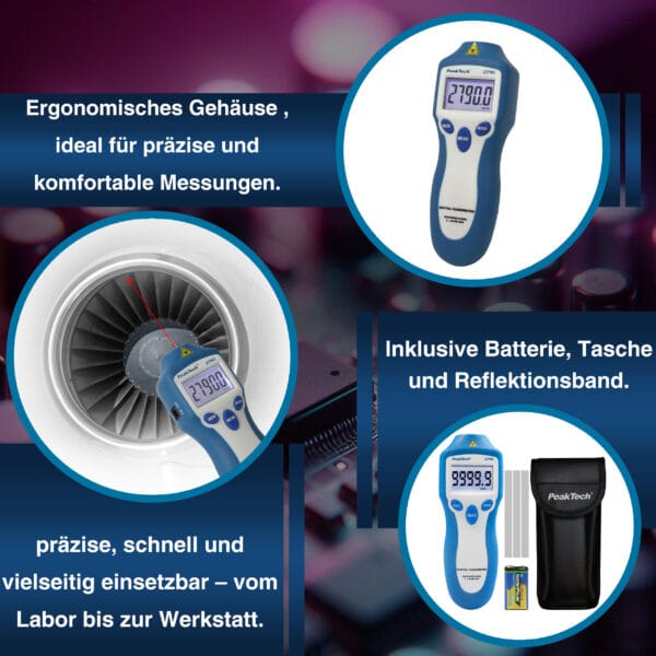 PeakTech® P 2790 Tachometer, 5-digit 1 ... 99,999 rpm - Image 6