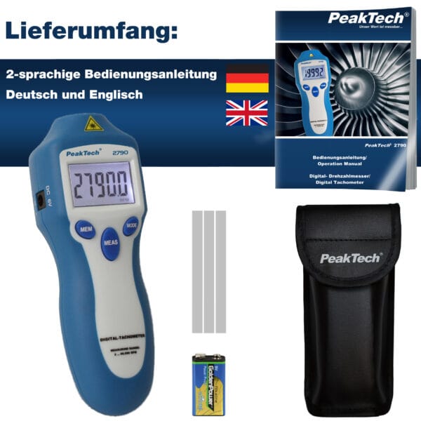PeakTech® P 2790 Tachometer, 5-digit 1 ... 99,999 rpm - Image 8