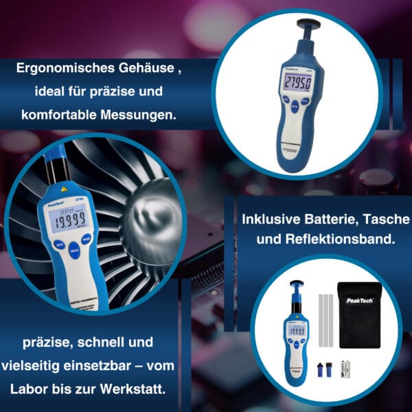 PeakTech® P 2795 Tachometer photo-contact type with laser - Image 6