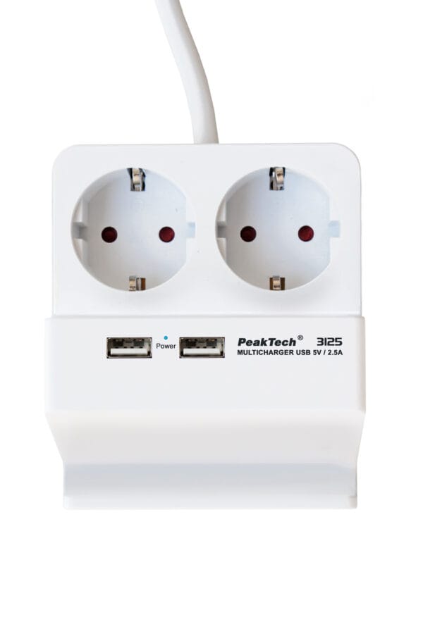 PeakTech® P 3125 2 x 230 V Schuko and 2 x USB charger with 2.5 A - Image 3