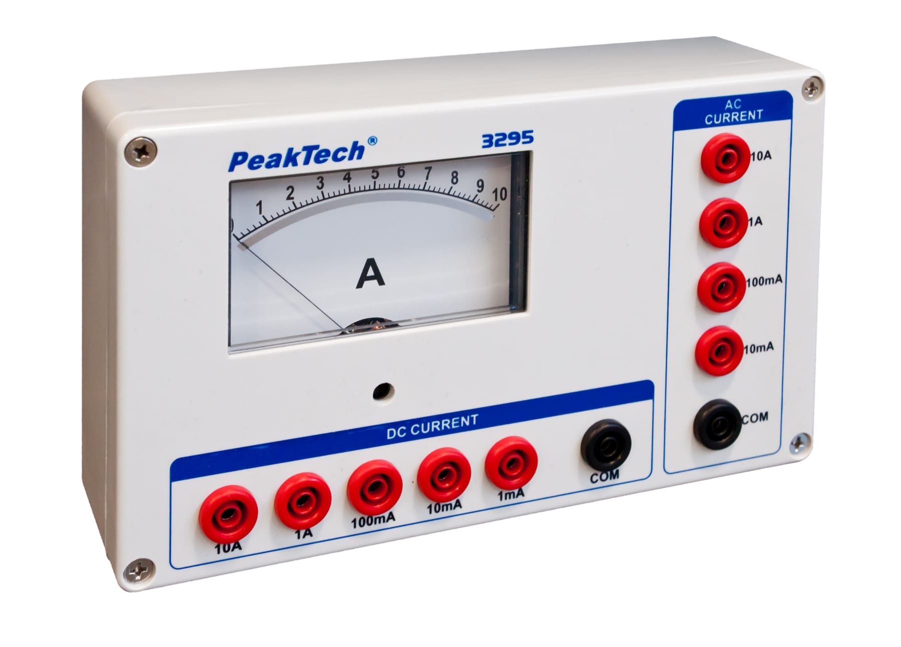PeakTech® P 3295 Analog ammeter - 0 ... 1/10/100 mA / 1/10 A AC/DC