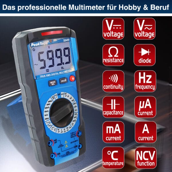 PeakTech® P 3349 TrueRMS digital multimeter 6000 Counts, Man. Range - Image 3