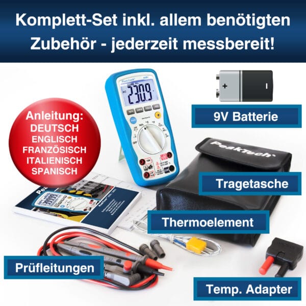 PeakTech® P 3355 Digital multimeter, 4,000 counts, IP67 - Image 7
