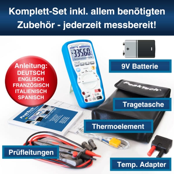 PeakTech® P 3360 Digital multimeter, 40,000 counts, IP67 & TrueRMS - Image 7